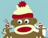 Sock Monkey Angel and Devil Pop Art Print