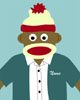 Customized Name Sock Monkey Pop Art Print