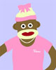 Customized Name Girl Sock Monkey Pop Art Print